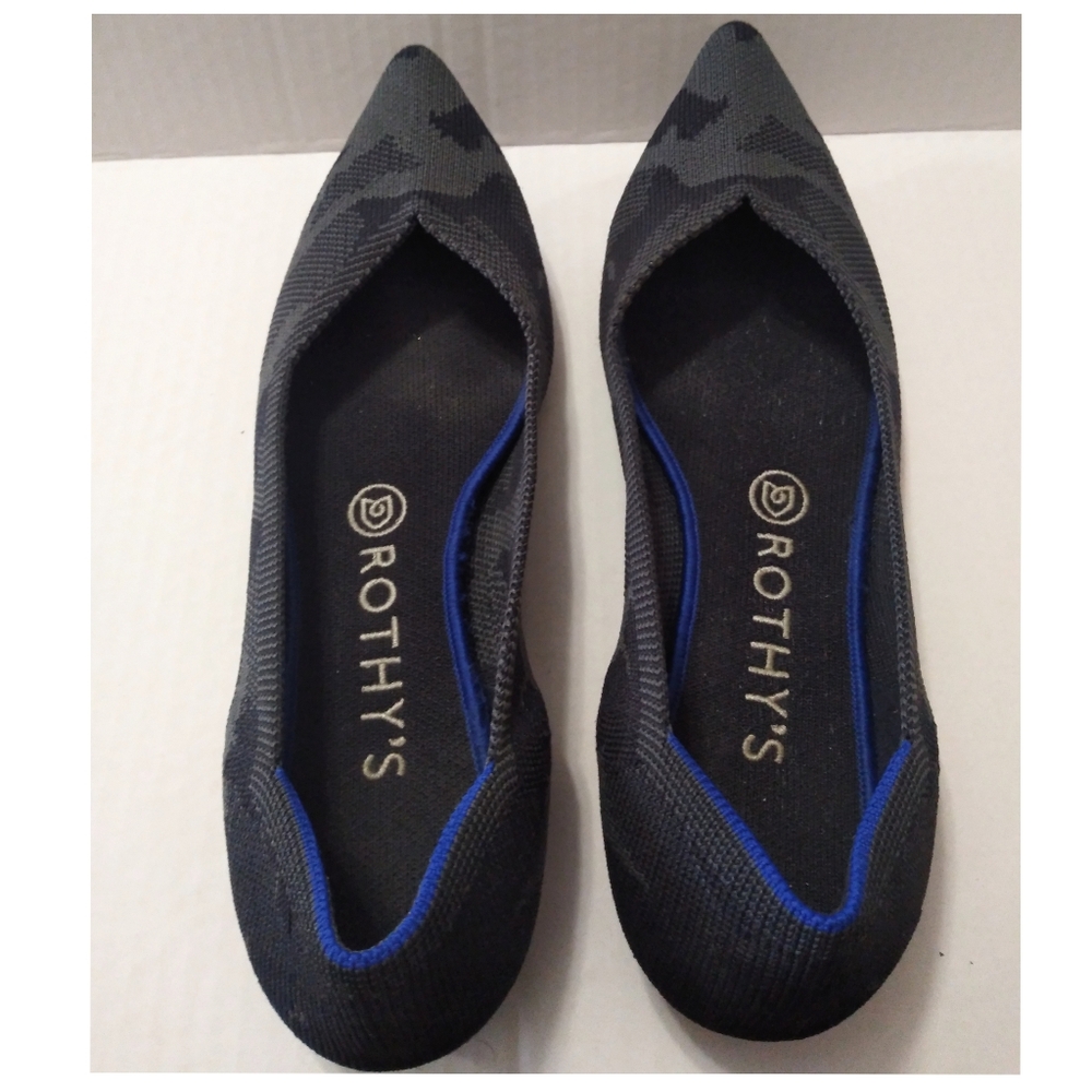 Rothy’s The Point Black/Gray Camo Retired Ballet Flats Size 8 - Picture 4 of 8